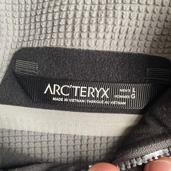 Arcteryx Acto FL Jacket Mens Large Softshell Grid Fleece Alpine Hood Pilot Gray - Picture 6 of 13